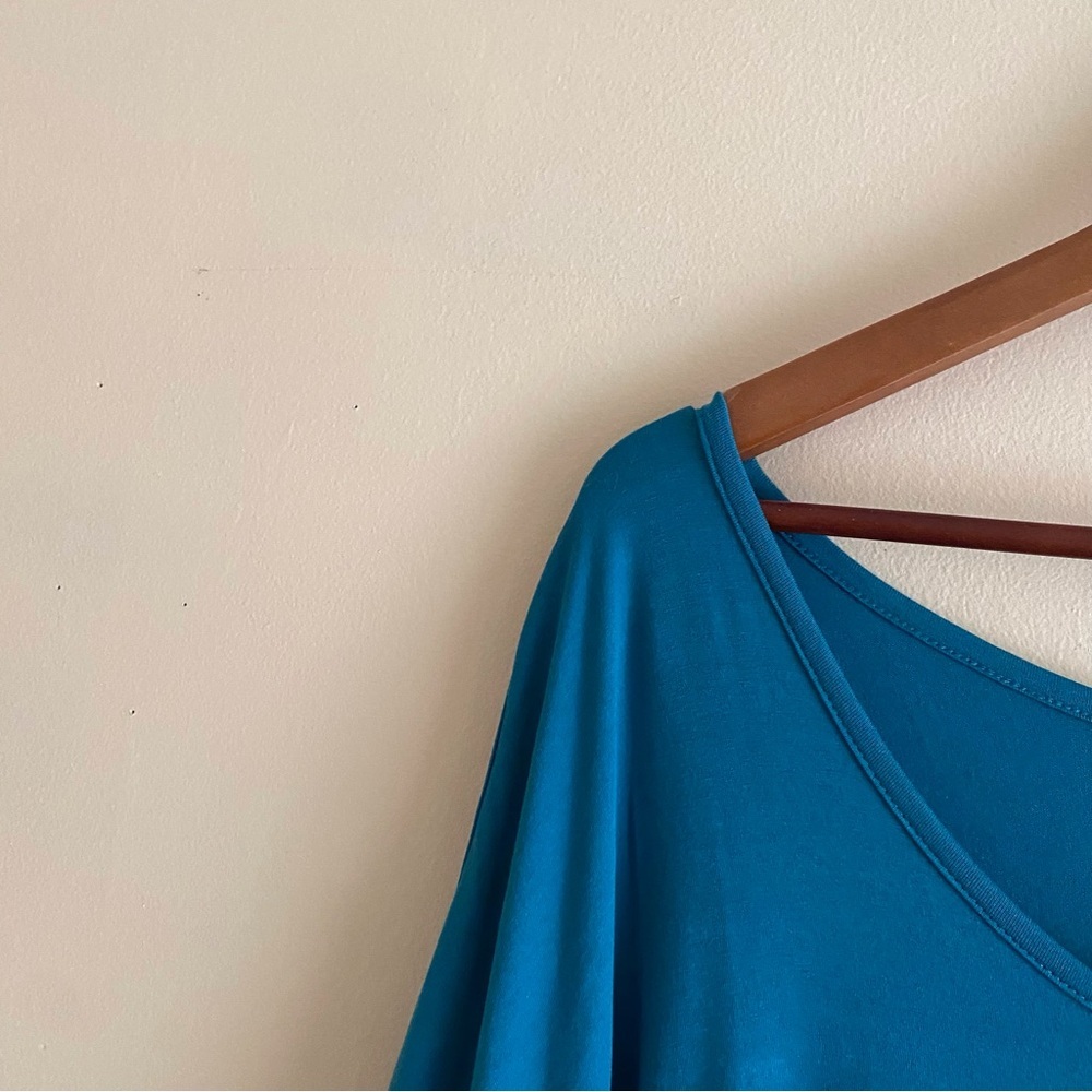 Ulla Popken Teal Cold Shoulder Oversized Tunic Top Plus Size 36/38 - Picture 4 of 14